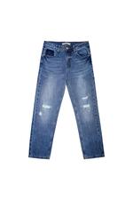 Blau / XS / Knöchellange Jeans mit verzweifelten Details Blau XS 