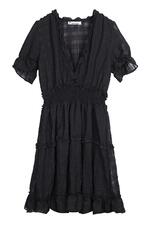 Black / XS / Dress with ruches Black XS Picture10