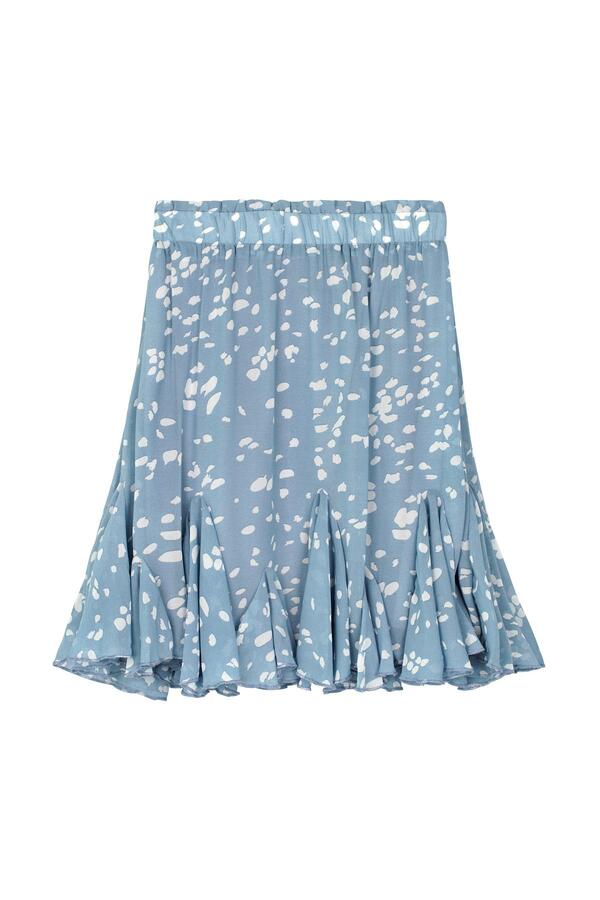 Blue skirt with abstract print