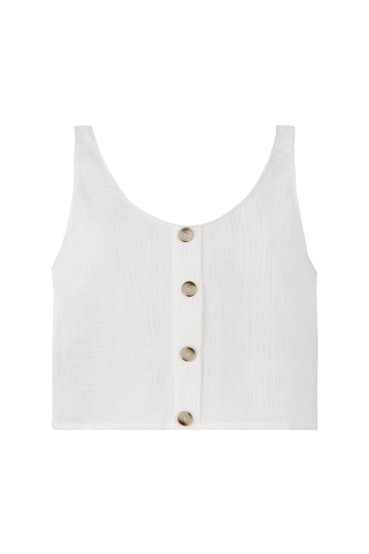 Crop top met knopen Wit M 2