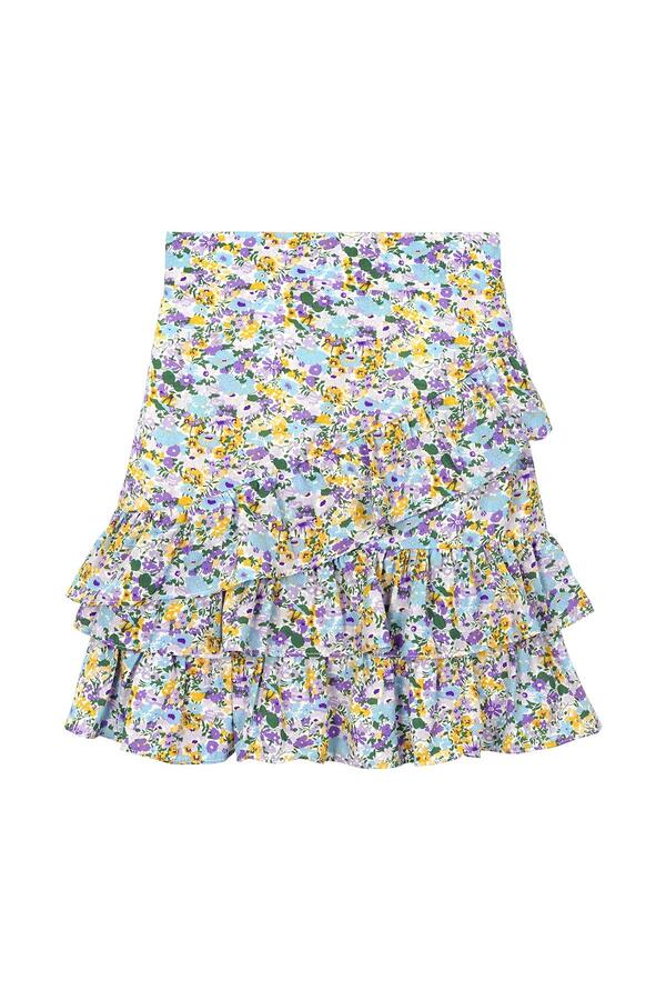 Ruffled skirt in flower print