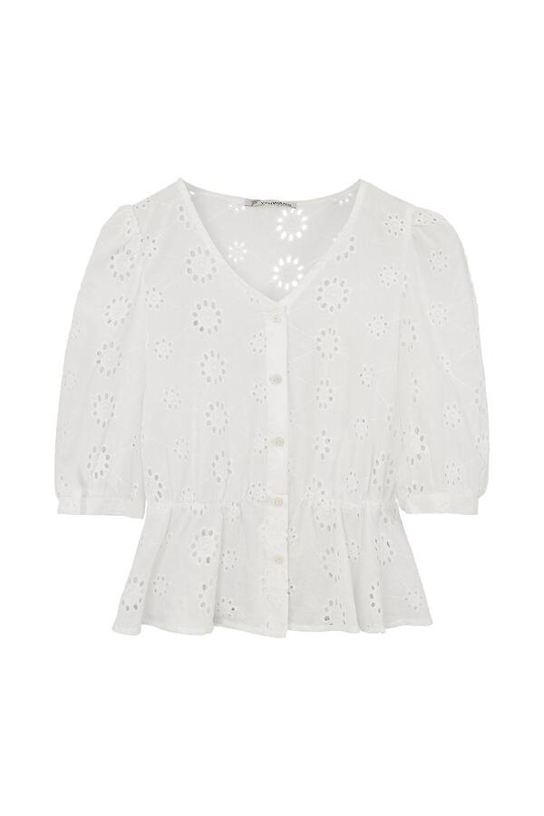 Broderie anglaise top White L