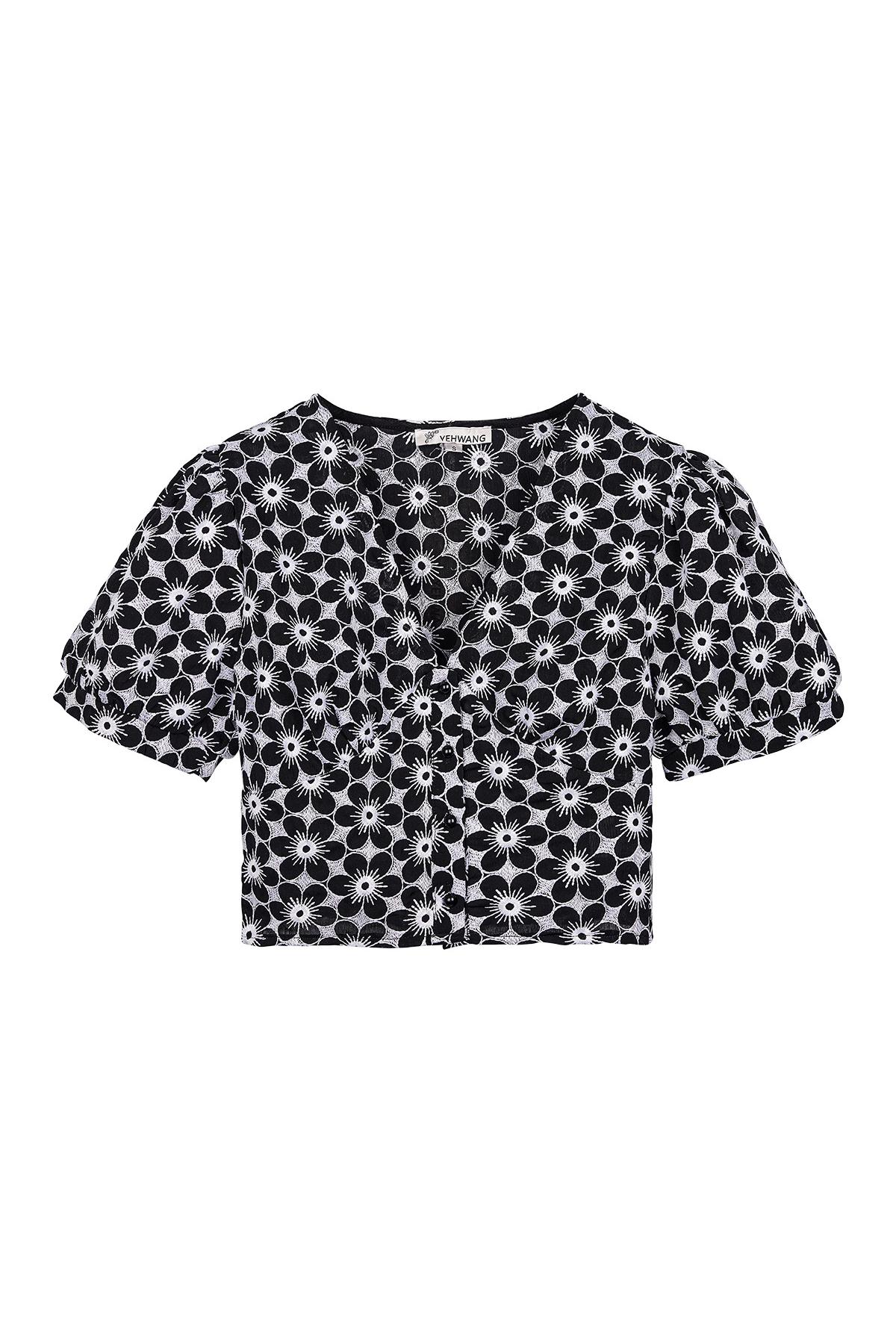 Blouse crop top Black S 2