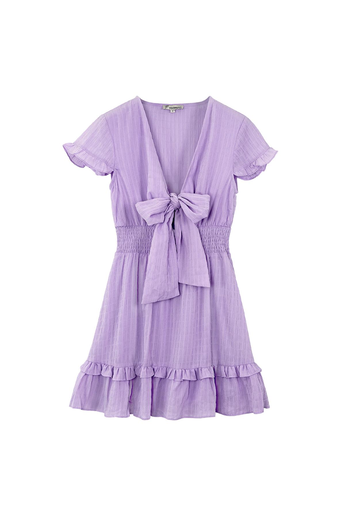 Purple / S / Ruffle dress with bow Purple S Picture4