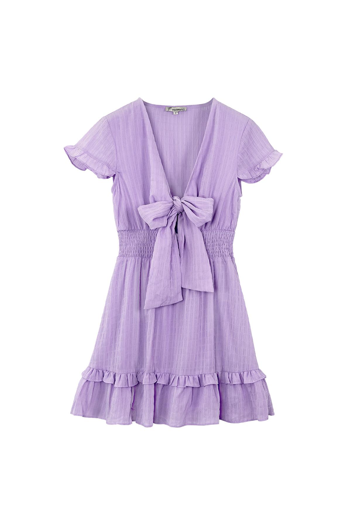 Ruffle dress with bow Purple L 2