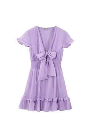 Ruffle dress with bow Purple L h5 