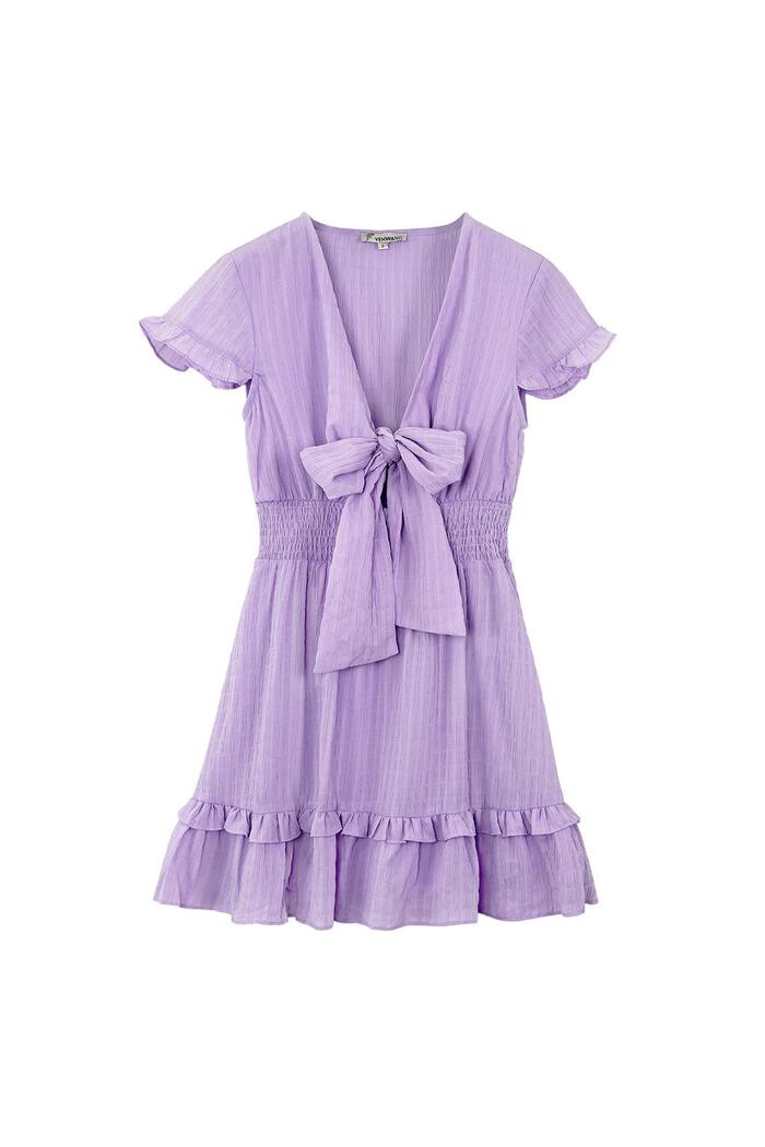Ruffle dress with bow Purple S 
