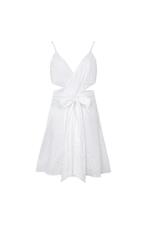 Blanco / M / Mini vestido con cintura recortada Blanco M 