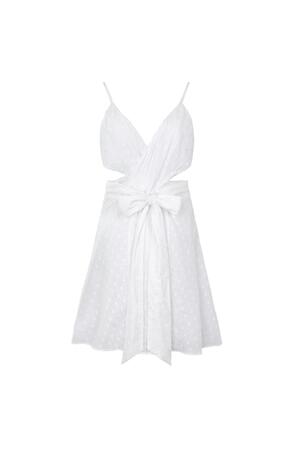 Mini Kleid mit Ausschnitt Taille Weiß M h5 