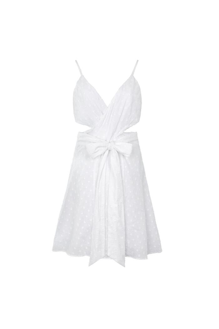Bel kısmı dekolteli mini elbise White M 
