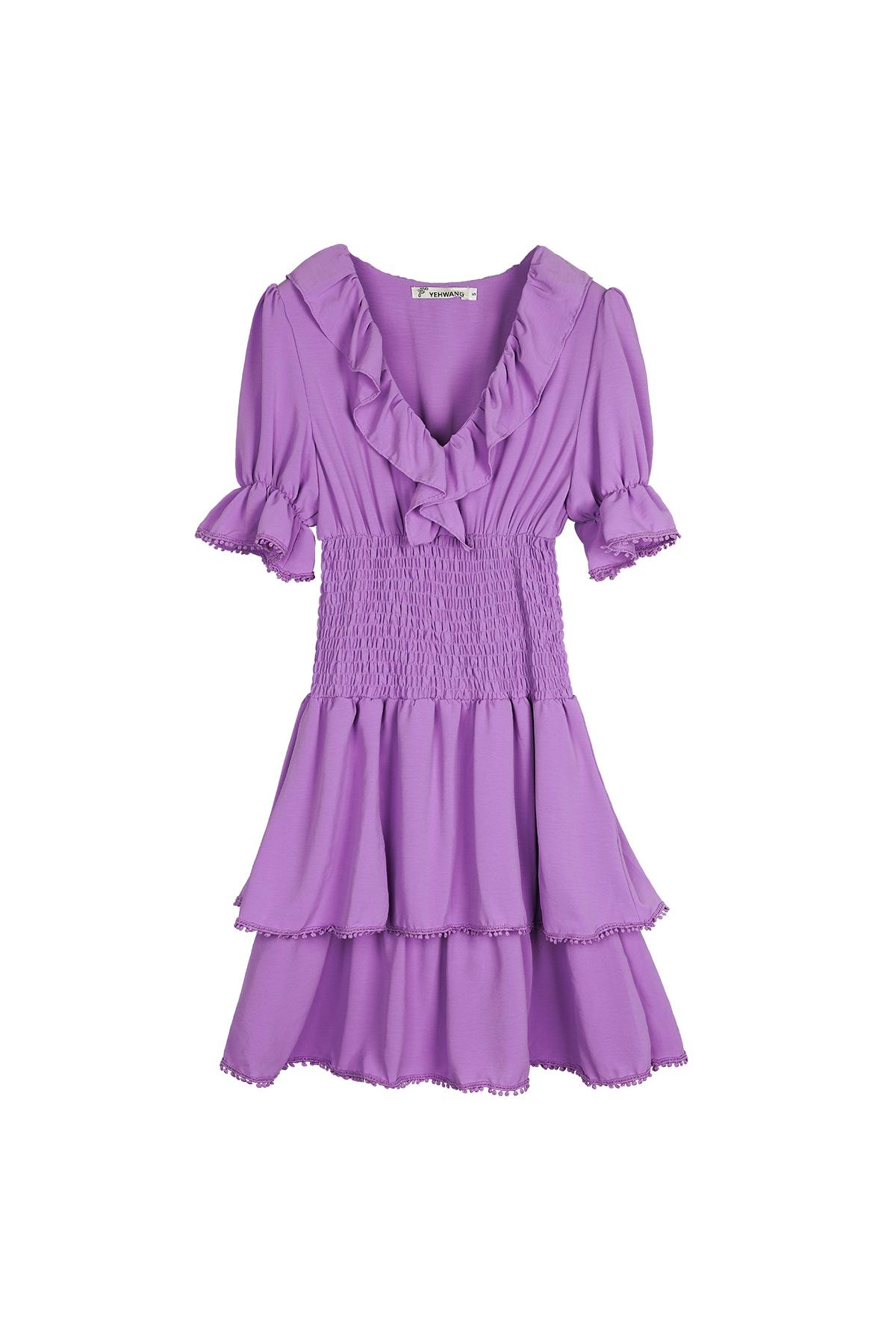 Elbise Fırfır Çılgınlığı Purple S h5 