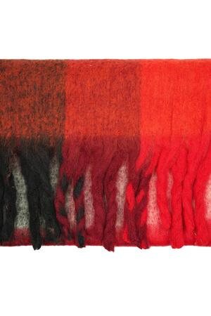 Sjaal met franjes Rood Polyester h5 Afbeelding3