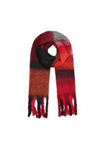 Rood / Sjaal met franjes Rood Polyester Afbeelding3