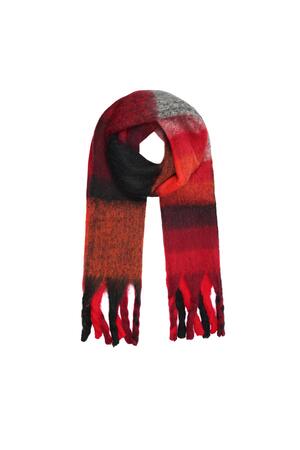 Sjaal met franjes Rood Polyester h5 