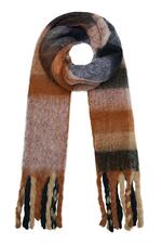Brown / Kareli çok renkli kışlık eşarp Brown Polyester Resim4