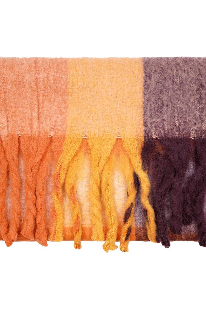 Sjaal met franjes Oranje Polyester Afbeelding3