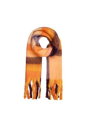 Fringe scarf Orange Polyester h5 