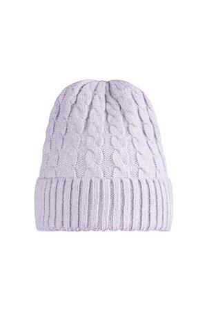 Cappello invernale lavorato a maglia Lilac Acrylic h5 