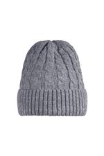 Gris / Bonnet d'hiver en tricot Gris Acrylique Image2