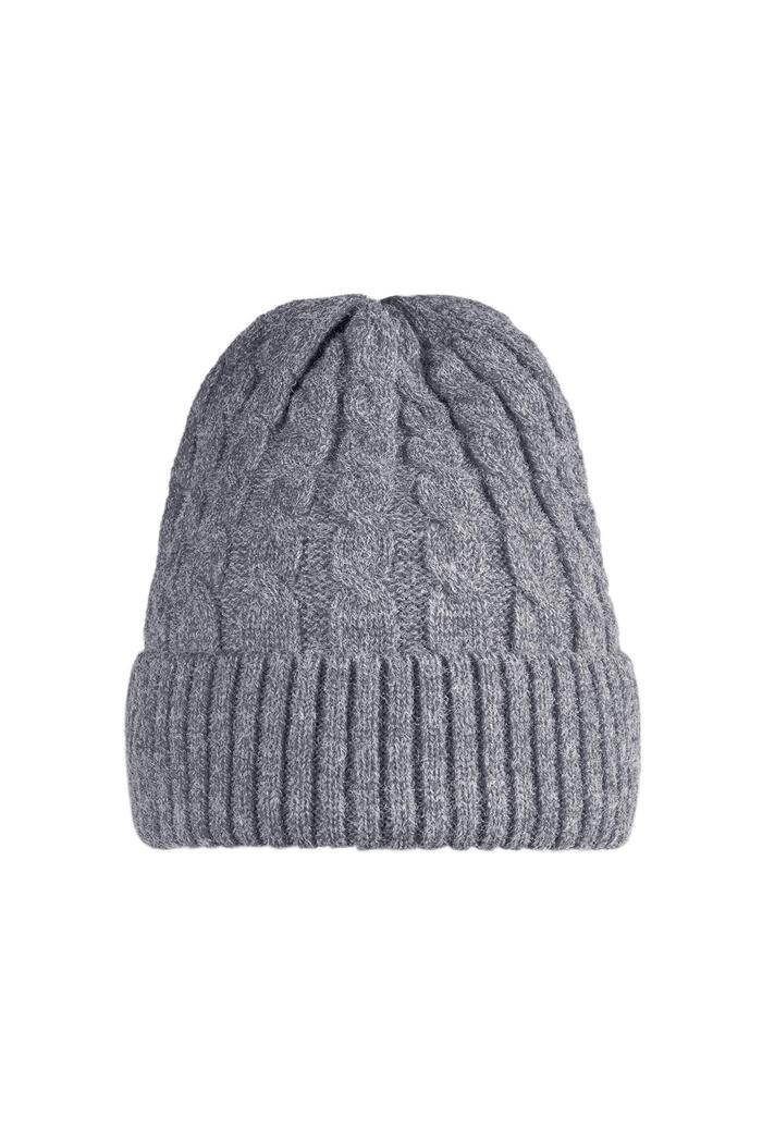 Hat winter knit Grey Acrylic 