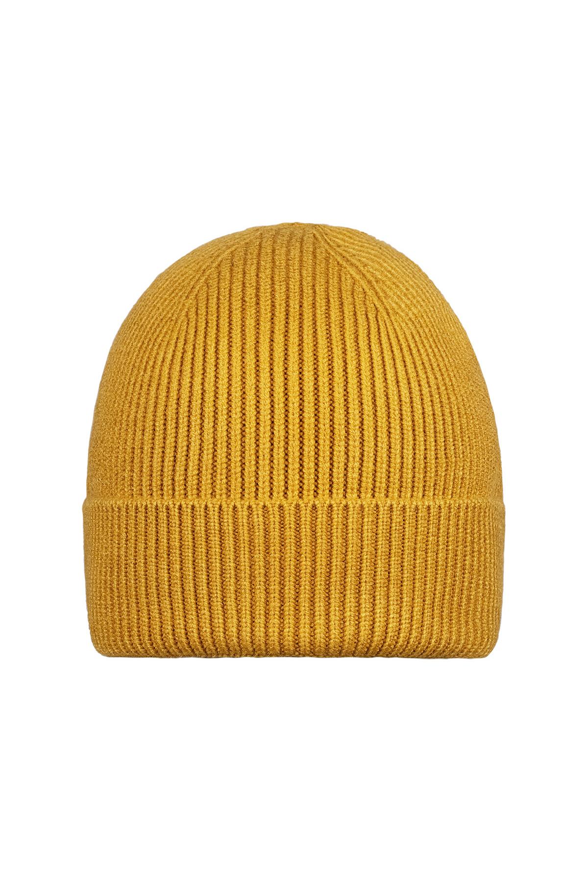 Winter beanie Yellow Acrylic 2