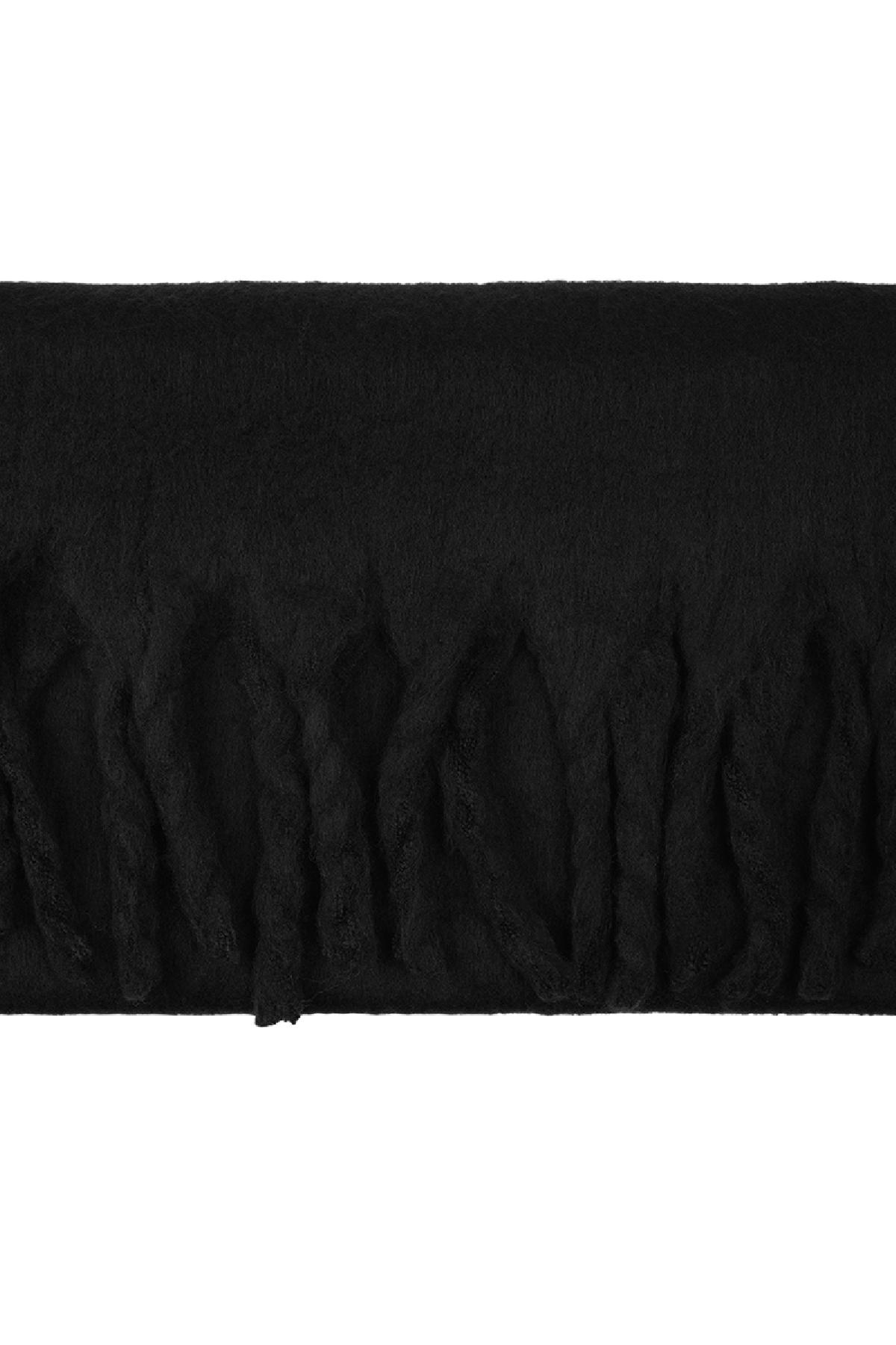 Kışlık eşarp düz renk Black Polyester h5 Resim4