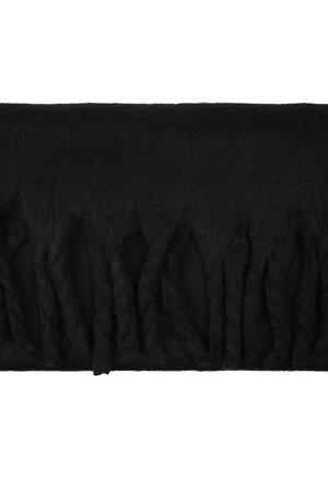Kışlık eşarp düz renk Black Polyester h5 Resim4