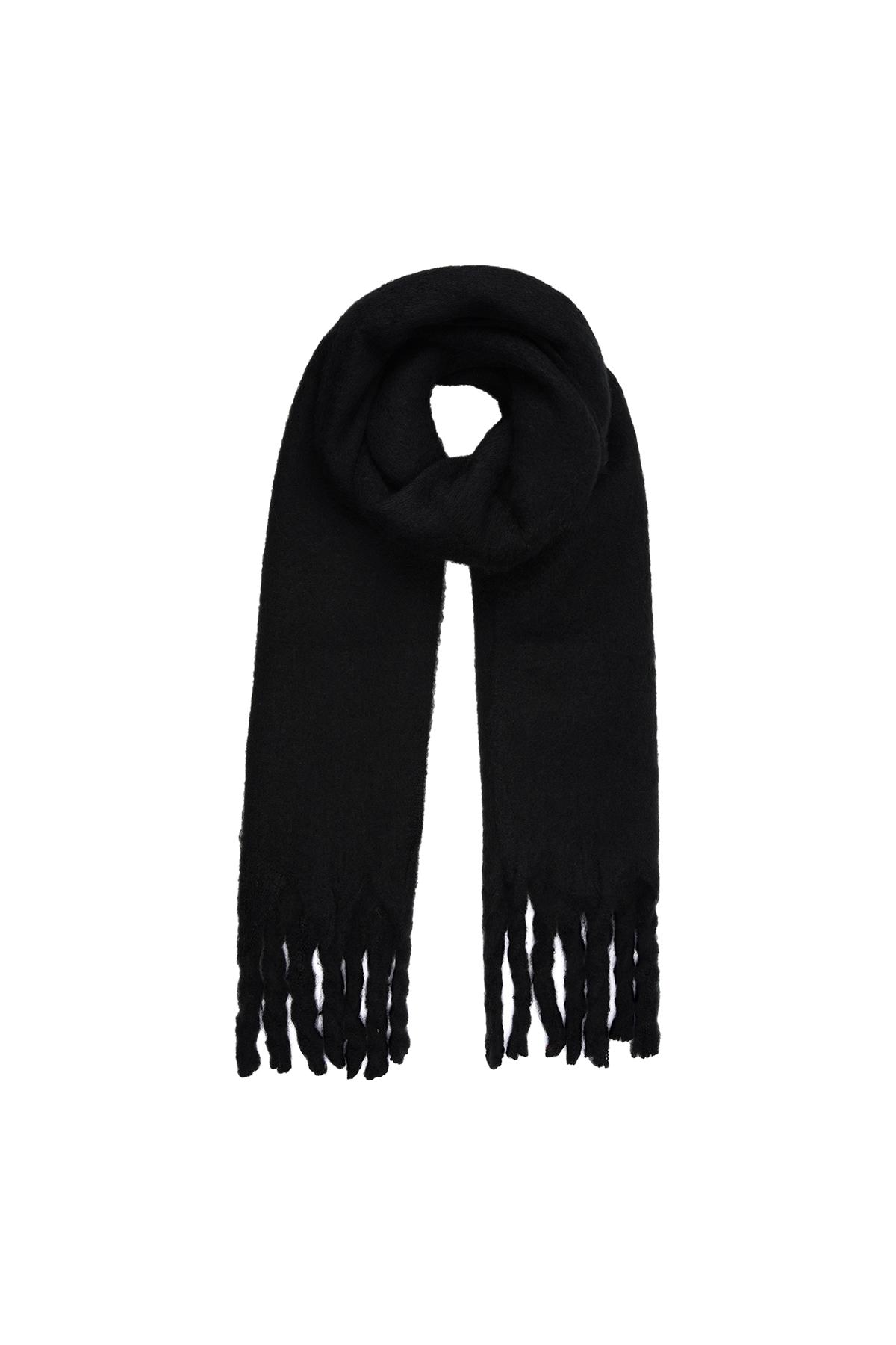 Winter scarf solid color Black Polyester