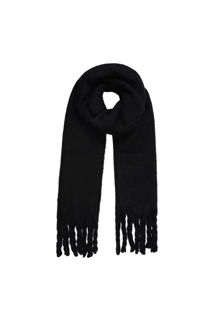 Winter scarf solid color Black Polyester 