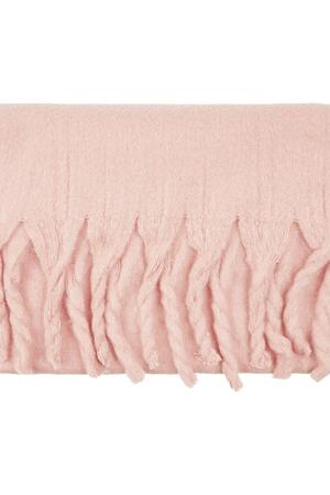 Kışlık eşarp düz renk Pink Polyester h5 Resim4