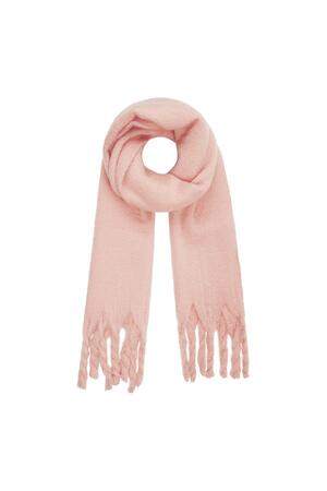 Kışlık eşarp düz renk Pink Polyester h5 