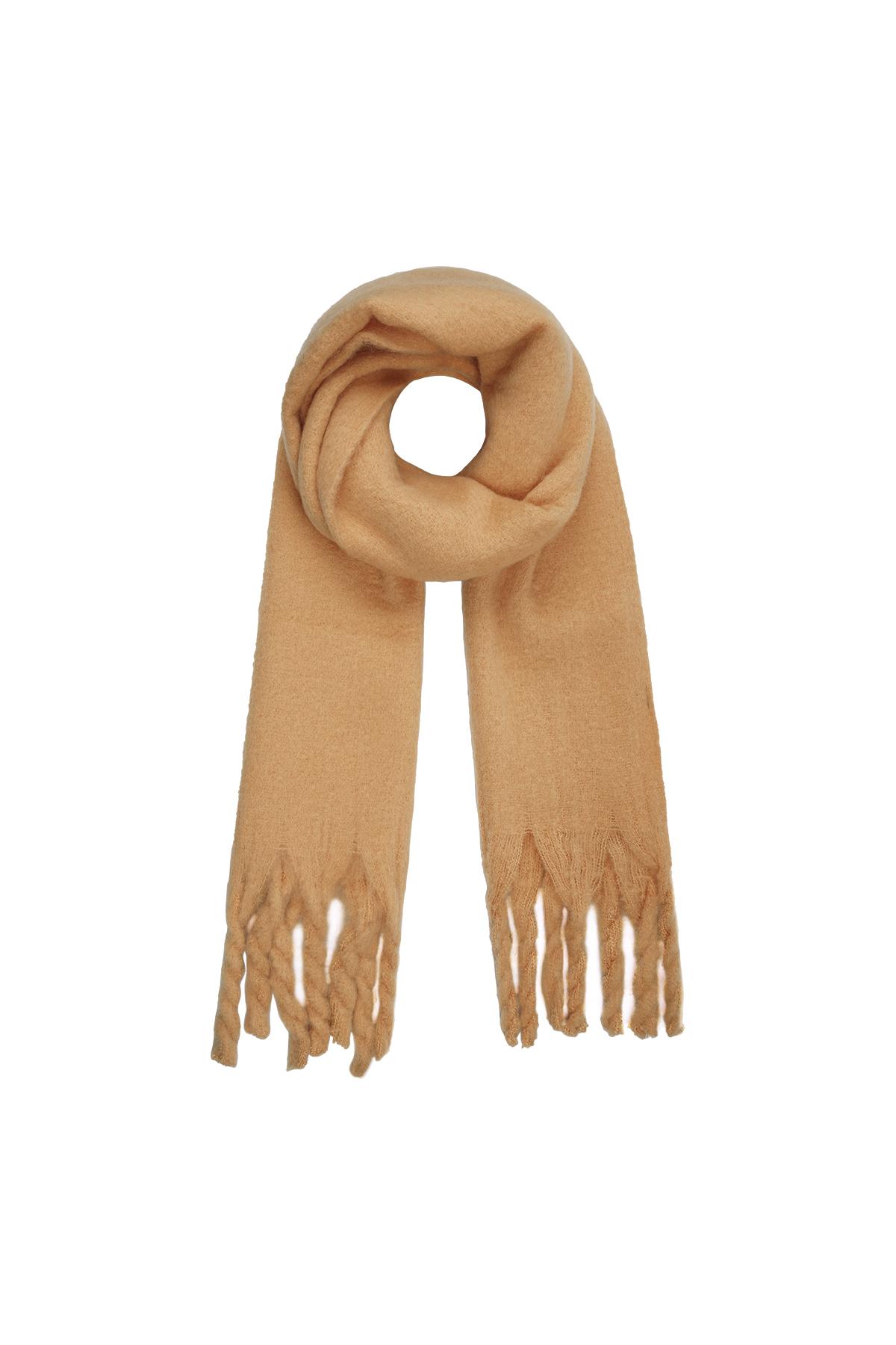 Winter scarf solid color Camel Polyester 2