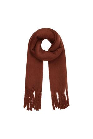 Winter scarf solid color Brown Polyester h5 