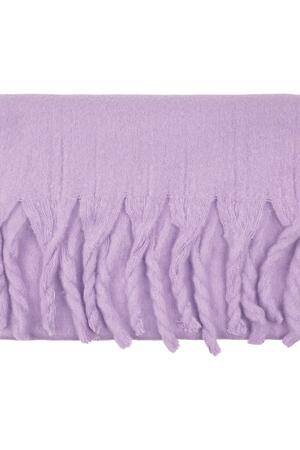 Kışlık eşarp düz renk Purple Polyester h5 Resim4