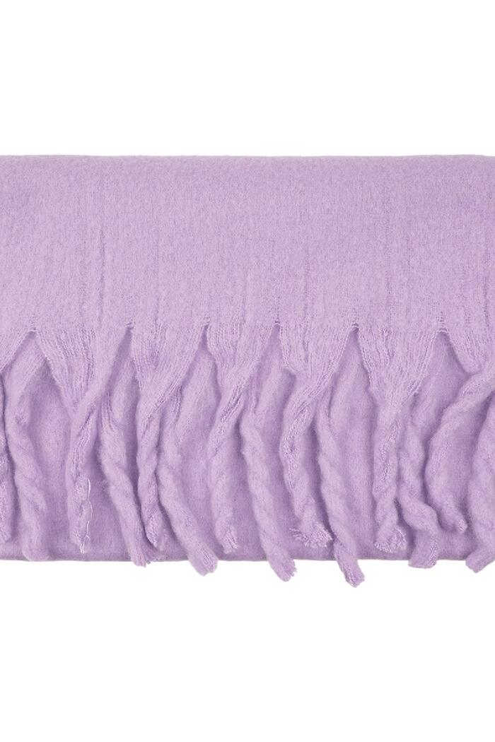 Kışlık eşarp düz renk Purple Polyester Resim4