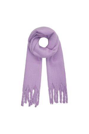 Kışlık eşarp düz renk Purple Polyester h5 