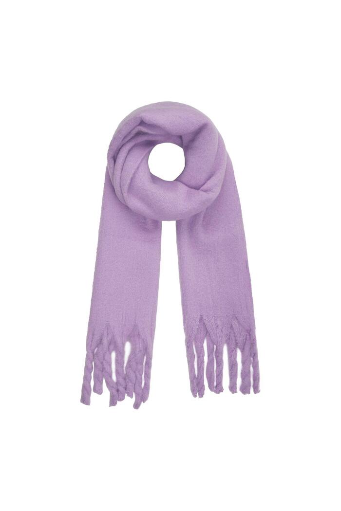 Kışlık eşarp düz renk Purple Polyester 