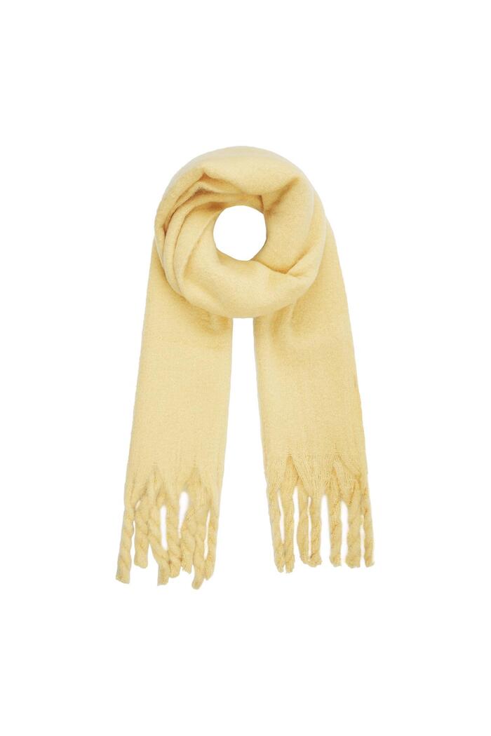 Winter scarf solid color Yellow Polyester 