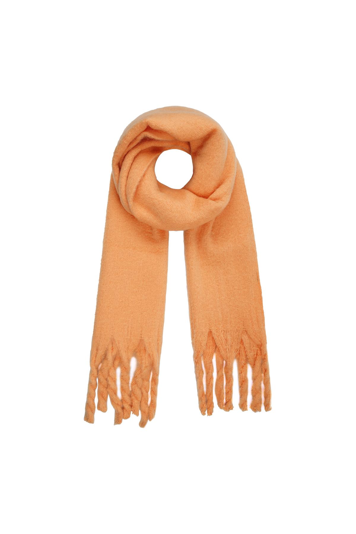 Winter scarf solid color Orange Polyester 2