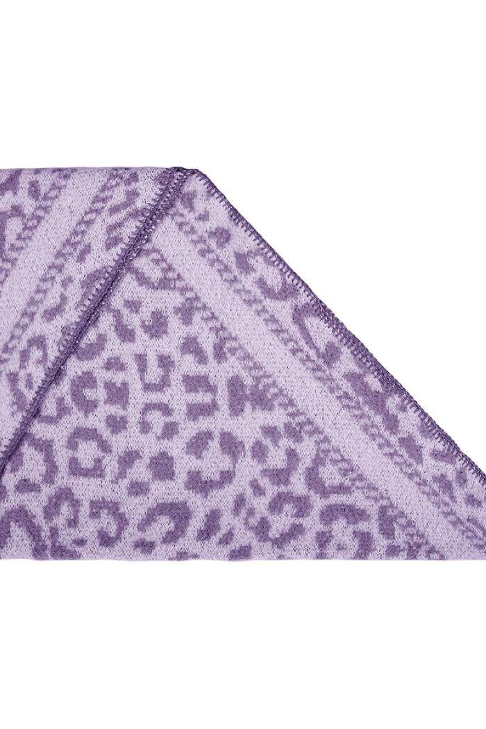 Écharpe d'hiver imprimé animal Violet Polyester Image4