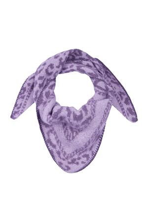 Écharpe d'hiver imprimé animal Violet Polyester h5 