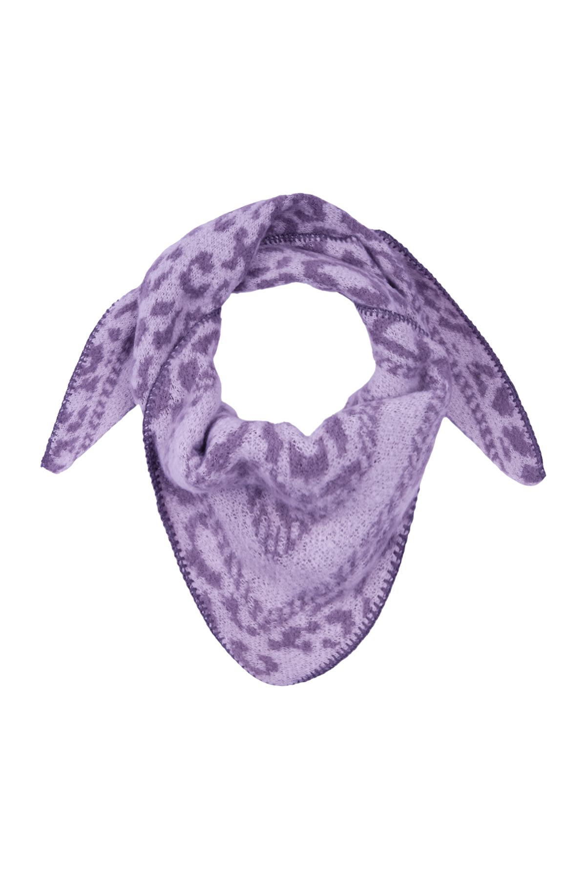 Écharpe d'hiver imprimé animal Violet Polyester 