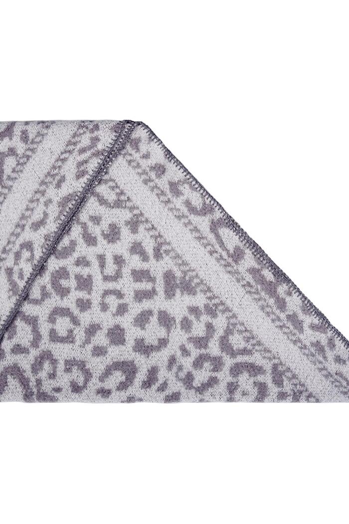 Kış eşarp hayvan baskısı Grey Polyester Resim4