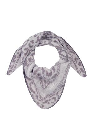 Winter scarf animal print Grey Polyester h5 