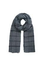 Dark Grey / Checkered grey winter scarf Dark Grey Polyester 