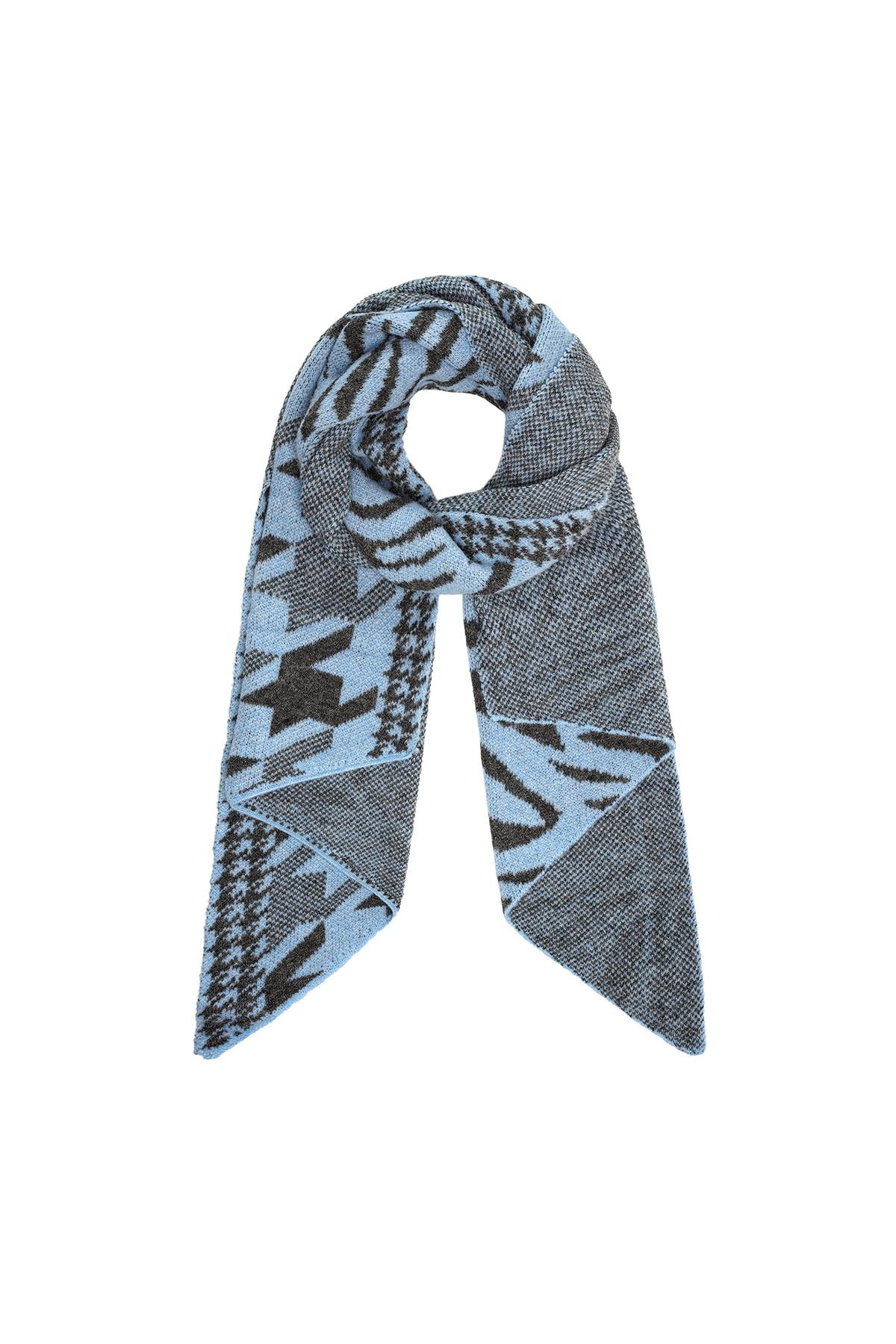 Sjaal gezellig winter Blauw Acryl h5 