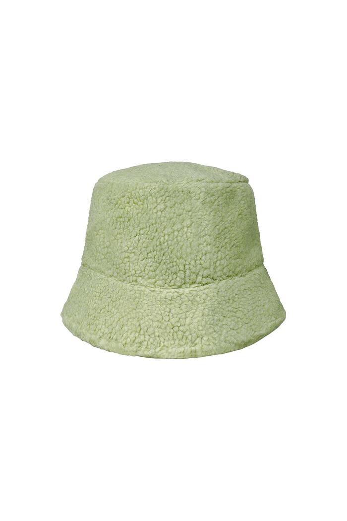 Sombrero de pescador con textura de peluche Verde Poliéster One size 