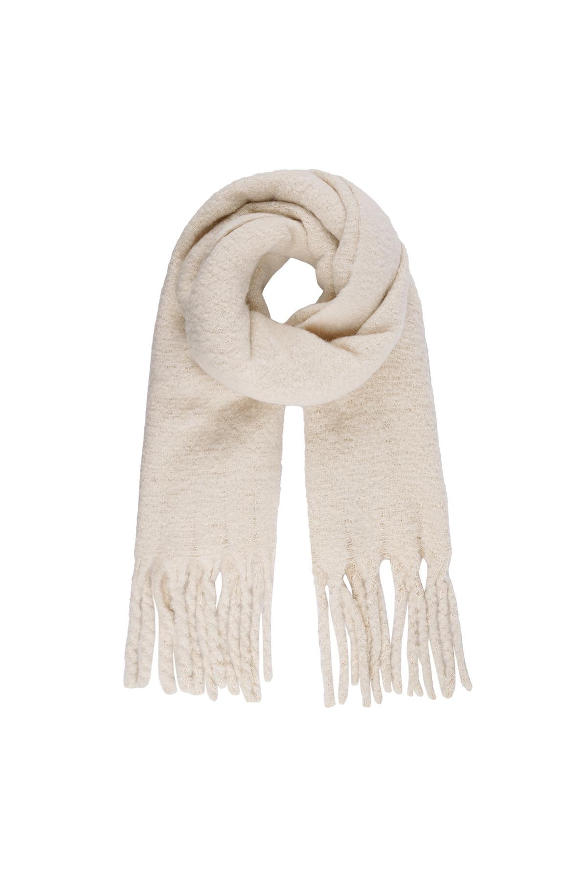 Calda sciarpa invernale tinta unita bianco sporco Off-white Polyester h5 