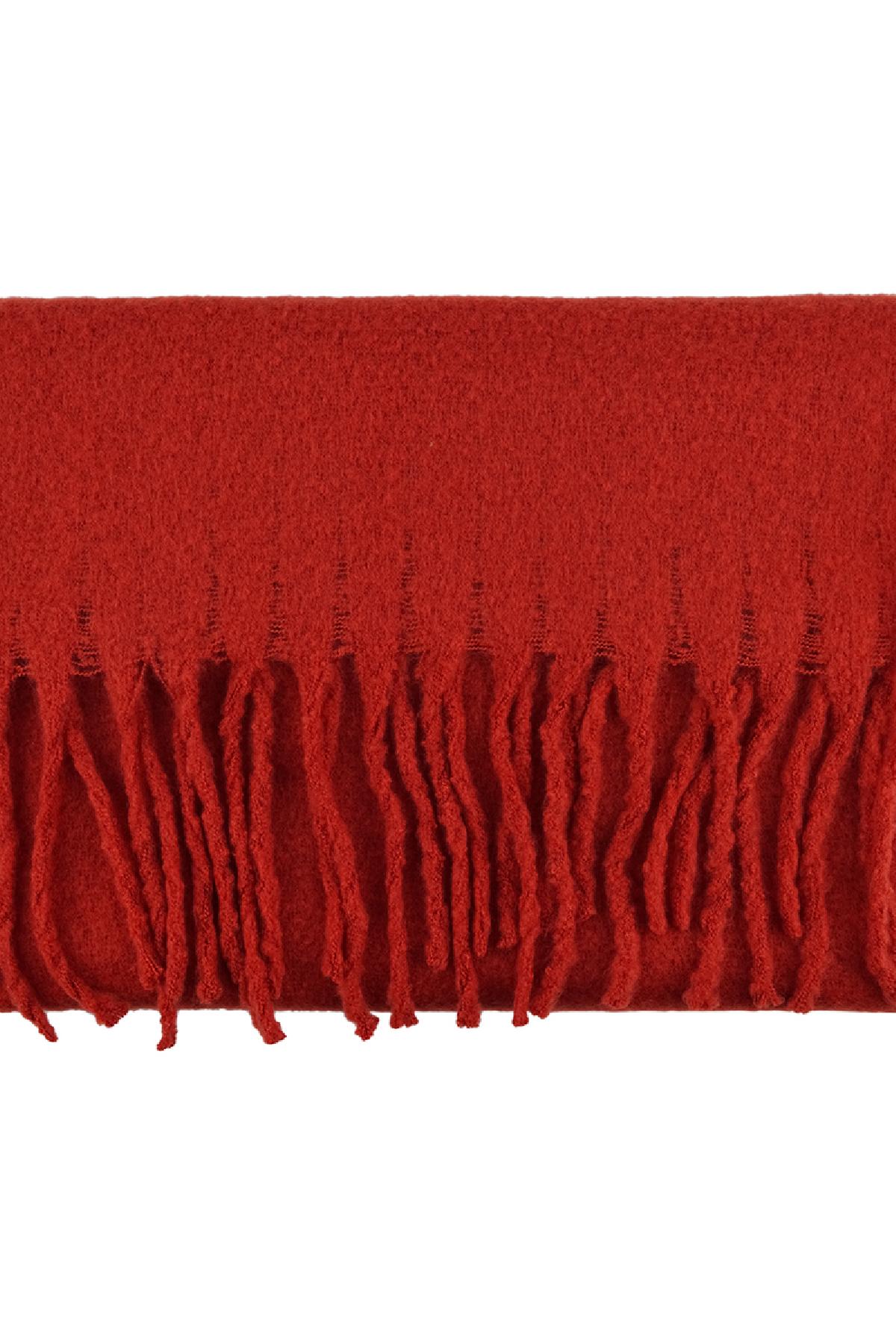 Warme wintersjaal effen kleur rood Polyester Afbeelding3