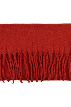 Cálida bufanda de invierno color sólido rojo Poliéster h5 Imagen3